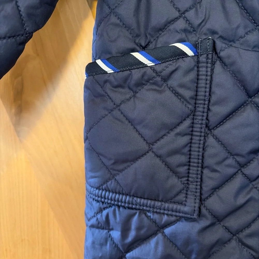 Ralph Lauren Baby Quilted Snowsuit 9M Navy Hooded One-Piece Bunting Unisex